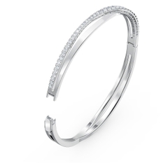 SWAROVSKI Hyperbola bangle (Round cut, White, Rhodium plated) - Vòng, lắc tay, pha lê trắng - JEWELRY BRACELET