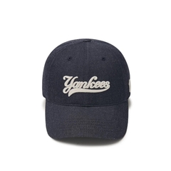 Mũ MLB Culsive Lettering Denim Unstructured Ball Cap New York Yankees NAVY DENIM