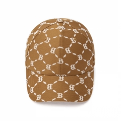 Mũ MLB Diamond Monogram Jacquard Structure Ball Cap B Boston Redsox Camel - Mũ lưỡi trai, nón kết màu nâu camel