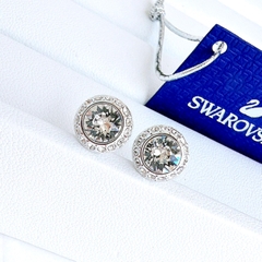 SWAROVSKI Angelic stud earrings (Round cut, White, Rhodium plated) - KHUYÊN TAI PHA LÊ TRÒN - SWAROVSKI - JEWELRY