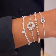 PANDORA Sparkling Drops Tennis Bracelet (Sterling Silver, Zirconia) - Vòng/ lắc tay bạc 925, đính đá CZ trắng