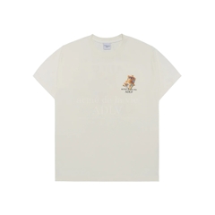 ÁO ADLV BEACH BEAR SHORT SLEEVE T-SHIRT CREAM - Áo thun cổ tròn tay lỡ màu trắng kem