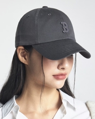 MLB Basic small logo unstructured ball cap Boston Red Sox Charcoal Grey - Mũ lưỡi trai, nón kết màu xám