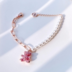 SWAROVSKI Teddy bracelet (Bear, Pink, Rose gold-tone plated) - Vòng/lắc tay SWAROVSKI - JEWELRY
