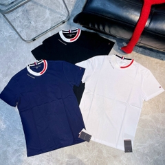 ÁO THUN TOMMY HILFIGER CỔ BO VIỀN TRẮNG/ĐEN/NAVY