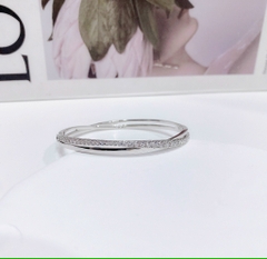 SWAROVSKI Twist bangle (White, Rhodium plated) - Vòng/lắc tay pha lê trắng - JEWELRY BRACELET