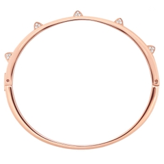 SWAROVSKI Dextera bangle (White, Rose gold-tone finish) - Vòng, lắc tay cứng màu vàng hồng - JEWELRY BRACELET