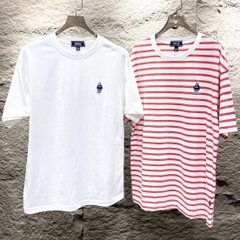 WHOAU T-SHIRT (SET GỒM 2 ÁO - Trắng và sọc Đỏ Red)