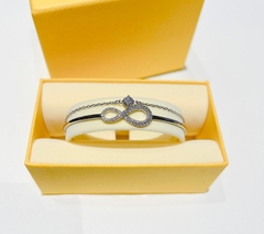 SWAROVSKI Infinity Bangle (White, Rhodium Plated) - Vòng/lắc tay vô cực, tình yêu vĩnh cửu, màu trắng - JEWELRY BRACELET