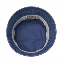 Mũ MLB Classic Monogram Random Tonal Tone Emboss Denim Bucket Hat Drop Fit New York Yankees Blue - Mũ vành tròn màu xanh