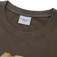 ÁO ADLV BLOCK BEAR CACAO T-SHIRT - Áo thun cổ tròn tay lỡ, hình gấu, màu nâu cacao