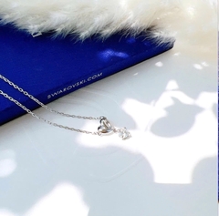 SWAROVSKI Lifelong Heart pendant (White, Rhodium plated) - Dây cổ, dây chuyền hình tim phối đá pha lê trắng - NECKLACE Jewelry
