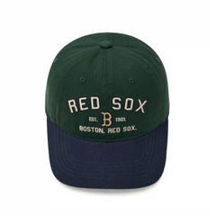 CHÍNH HÃNG - MLB Boston Red Sox Varsity Lettering Colorblock Unstructured Ball Cap - Mũ lưỡi trai nón kết tone xanh