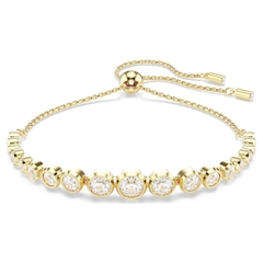 CHÍNH HÃNG - SWAROVSKI Imber bracelet (Mixed round cuts, White, Gold-tone plated) - Vòng, lắc tay, pha lê trắng, tone dây vàng - JEWELRY BRACELET