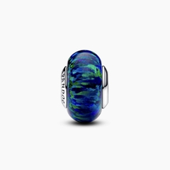 PANDORA Opalescent Green Charm (Silver Sterling, Opal Lap-created) - Hạt trang trí vòng tay hình tròn, màu xanh, bạc 925 - JEWELRY