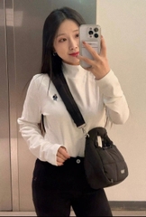 TÚI WHOAU PADDED HOBO BLACK BAG - TÚI XÁCH PHAO MÀU ĐEN