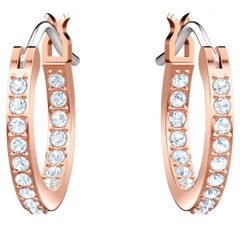 SWAROVSKI Symbolica hoop earrings (Evil eye, Blue, Rose gold-tone plated) - Khuyên tai pha lê, hình biểu tượng mắt - JEWERY