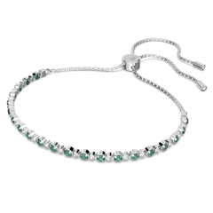 SWAROVSKI Subtle bracelet (Round cut, Green, Rhodium plated) - Vòng/lắc tay pha lê trắng, xanh - JEWELRY