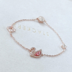 SWAROVSKI Dazzling Swan bracelet (Magnetic closure, Swan, Pink, Rose gold) - Vòng/lắc tay thiên nga hồng - SWAROVSKI - JEWELRY