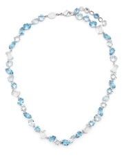 SWAROVSKI Gema necklace (Mixed cuts, Blue, Rhodium plated) - Dây cổ, dây chuyền SWAROVSKI - JEWELRY NECKLACE