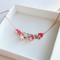 SWAROVSKI Gema 520 pendant (Candy and heart, Pink, Rose gold-tone plated) - Dây chuyền kẹo, tim, LOVE hồng - JEWELRY NECKLACE