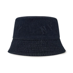 Mũ MLB Classic Monogram Random Tonal Tone Emboss Denim Bucket Hat Drop Fit New York Yankees Dark Blue - Mũ vành tròn màu xanh đậm