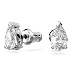 SWAROVSKI Stilla Attract set (Pear cut, White, Rhodium plated) - EARRINGS & NECKLACE - Khuyên tai + dây cổ, pha lê trắng - JEWELRY