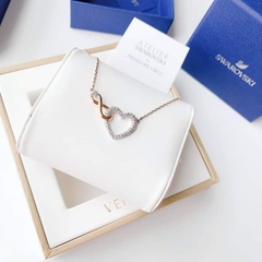 SWAROVSKI Hyperbola necklace (Infinity and heart, White, Mixed metal finish) - Dây cổ, dây chuyền, hình tim vô cực vĩnh cửu - JEWELRY NECKLACE