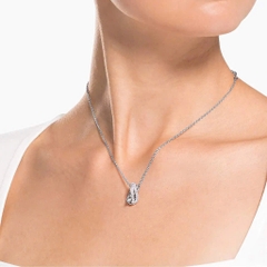 SWAROVSKI Twist Rows Pendant (White, Rhodium plated) - Dây cổ, dây chuyền pha lê trắng - JEWELRY NECKLACE