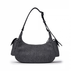 Túi MLB Basic Mega Logo Denim Cargo crossbody / shoulder Bag New York Yankees NY Grey - Túi xách, đeo vai, màu xám denim