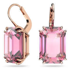 SWAROVSKI Millenia drop earrings (Octagon cut, Pink, Rose gold-tone plated) - Khuyên tai pha lê hồng - JEWELRY