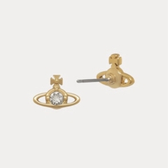 CHÍNH HÃNG - VIVIENNE WESTWOOD Nano Solitaire (Gold-shade) Earrings - Khuyên, hoa tai đá pha lê - JEWELRY