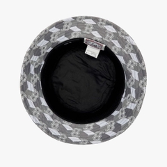 [SALE] MLB MONOGRAM CUBE B BOSTON REDSOX BUCKET Grey - Mũ vành tròn, tone xám