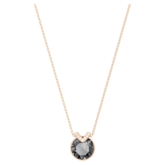 SWAROVSKI Bella V pendant (Round cut, Gray, Rose gold-tone plated) - Dây cổ, dây chuyền pha lê xám - JEWELRY NECKLACE