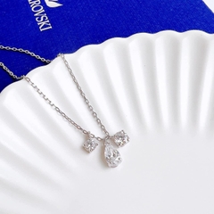 SWAROVSKI Attract pendant (Mixed cuts, Cluster, White, Rhodium plated) - Dây cổ, dây chuyền pha lê trắng - JEWELRY NECKLACE