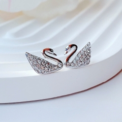 SWAROVSKI Iconic Swan earrings (Swan, White, Rhodium plated) - Khuyên tai thiên nga trắng - SWAROVSKI - JEWELRY