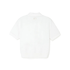 Áo MLB Polo Crop Heart NY Logo Shirt White