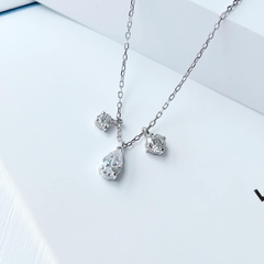 SWAROVSKI Attract pendant (Mixed cuts, Cluster, White, Rhodium plated) - Dây cổ, dây chuyền pha lê trắng - JEWELRY NECKLACE