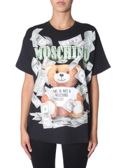 ÁO MOSCHINO DOLLAR TEDDY BEAR BLACK T-SHIRT