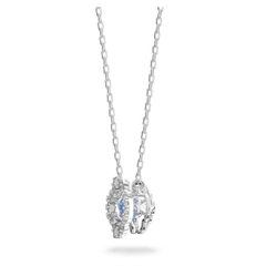 CHÍNH HÃNG - SWAROVSKI Una necklace (Clover, BLUE, Rhodium plated) - Dây cổ, dây chuyền pha lê xanh - JEWELRY