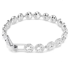 SWAROVSKI Una Angelic Tennis bracelet (Round cut, White, Rhodium plated) - Vòng/lắc tay pha lê trắng, dây trắng - JEWELRY