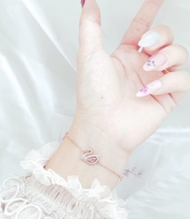 SWAROVSKI Dazzling Swan bracelet (Magnetic closure, Swan, Pink, Rose gold) - Vòng/lắc tay thiên nga hồng - SWAROVSKI - JEWELRY