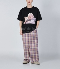 ÁO ADLV BABY FACE BEAR DOLL HUG SHORT SLEEVE T-SHIRT BLACK SS24R