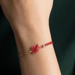SWAROVSKI Iconic Swan bracelet (Swan, Red, Gold-tone plated) - Vòng/lắc tay thiên nga đỏ - SWAROVSKI - JEWELRY