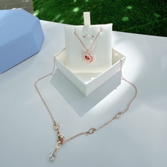 SWAROVSKI Swan pendant (Mixed cuts, WHITE/BLUE/PINK/RED) - Dây cổ, chuyền, đính đá pha lê trắng/xanh/hồng/đỏ, thiên nga - JEWELRY NECKLACE