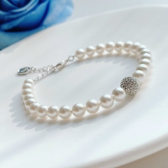 SWAROVSKI Remix Collection strand (White, Rhodium plated) - Vòng/lắc tay ngọc trai pha lê - SWAROVSKI - JEWELRY