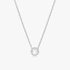 SWAROVSKI Angelic pendant (Round cut, White, Rhodium plated) - Dây cổ, dây chuyền đá tròn - SWAROVSKI - JEWELRY NECKLACE