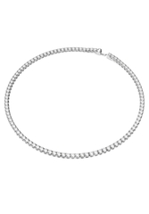 CHÍNH HÃNG - Matrix Tennis necklace (Round cut, White, Rhodium plated) - Dây cổ, chuyền pha lê trắng (0,4mm) (M-41cm) - JEWELRY