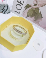 SWAROVSKI Dextera bangle (Magnetic closure, White, Rhodium plated) - Vòng/lắc tay pha lê trắng - JEWELRY BRACELET