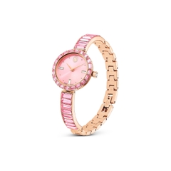 SWAROVSKI Matrix Bangle watch (Swiss Made, Crystal bracelet, Pink, Rose) - Đồng hồ, mặt tròn, dây kim loại, đính đá pha lê hồng - JEWELRY